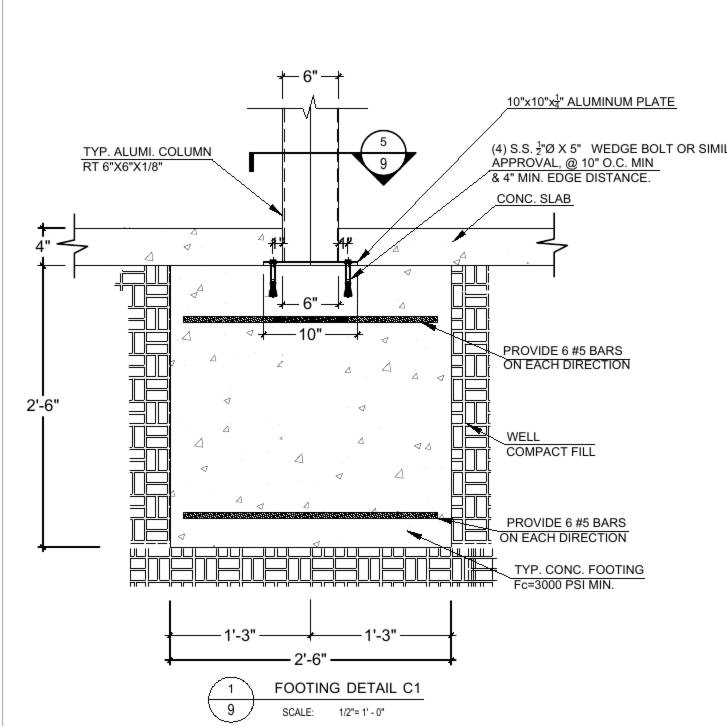Reinforced concrete footing detail
